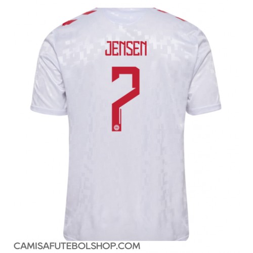 Camisa de time de futebol Dinamarca Mathias Jensen #7 Replicas 2º Equipamento Europeu 2024 Manga Curta